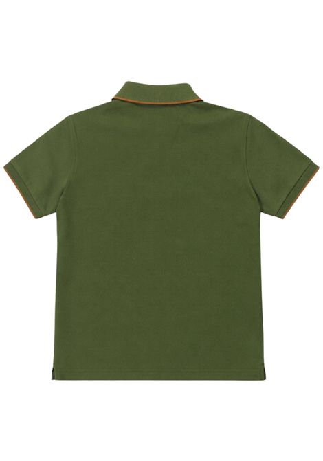 Bottle green cotton polo shirt for children SUN68 | A36311VERDE BOTTIGLIA